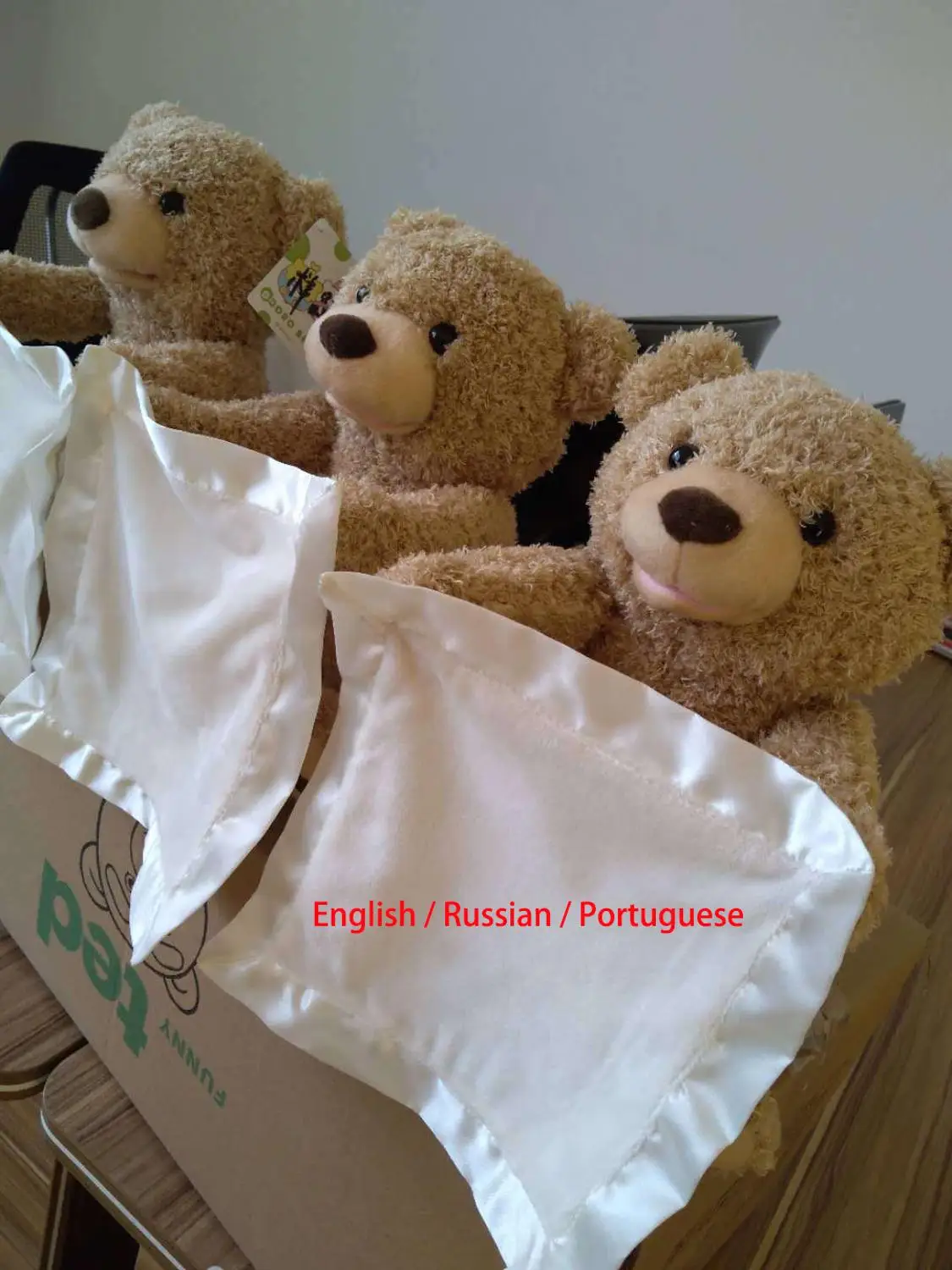 

30cm Peek a Boo Elephant & Teddy Bear Stuffed Animals Plush Doll Play Music Elephant Educational Toy Gift For Kids Children