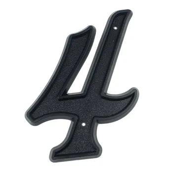 

139mm Big 3D House Number Door Home Address Numbers for House Number Digital Door Outdoor Sign 5.5 Inch. #4 Black ABS Plastic