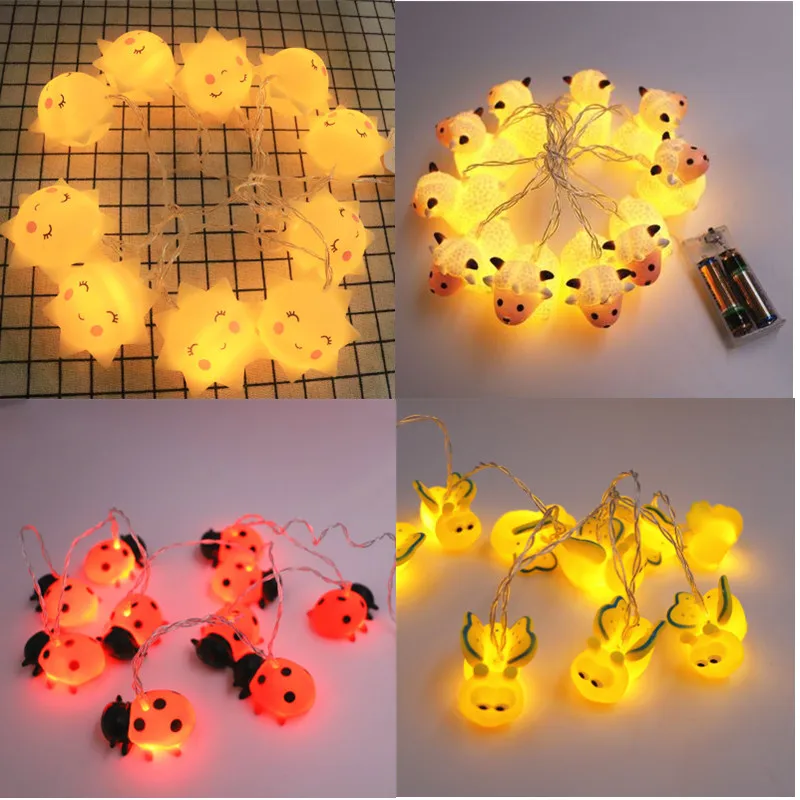 

Christmas LED Gerland 10Leds unicorn Sun Fairy String Lights Decoration Garland Showcase Window New Year Wedding Home Party