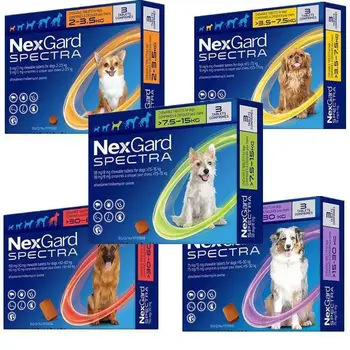 

Nexgard Spectra Chewable For Dogs All Size Merial 3 Tablet Pack Fast Delivery
