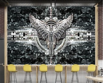

beibehang 3D mural wallpaper metal industrial wind gear behang mechanical horn decorative bar KTV background wall wallpaper 3d