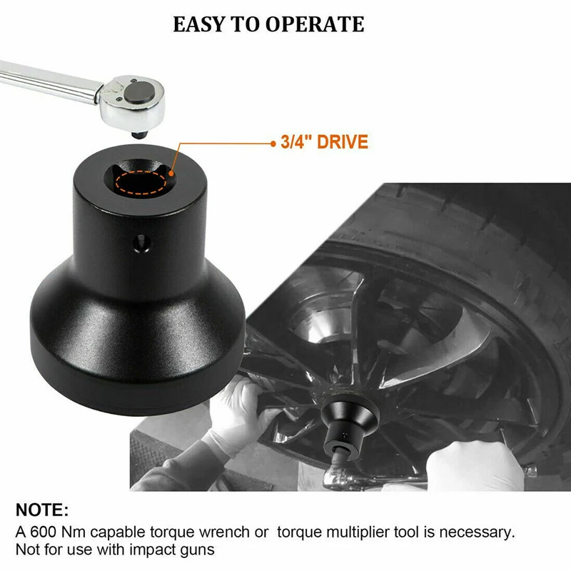 TMAX Center-Lock Nut Socket For Porsche Central Wheel Locks – Black Steel