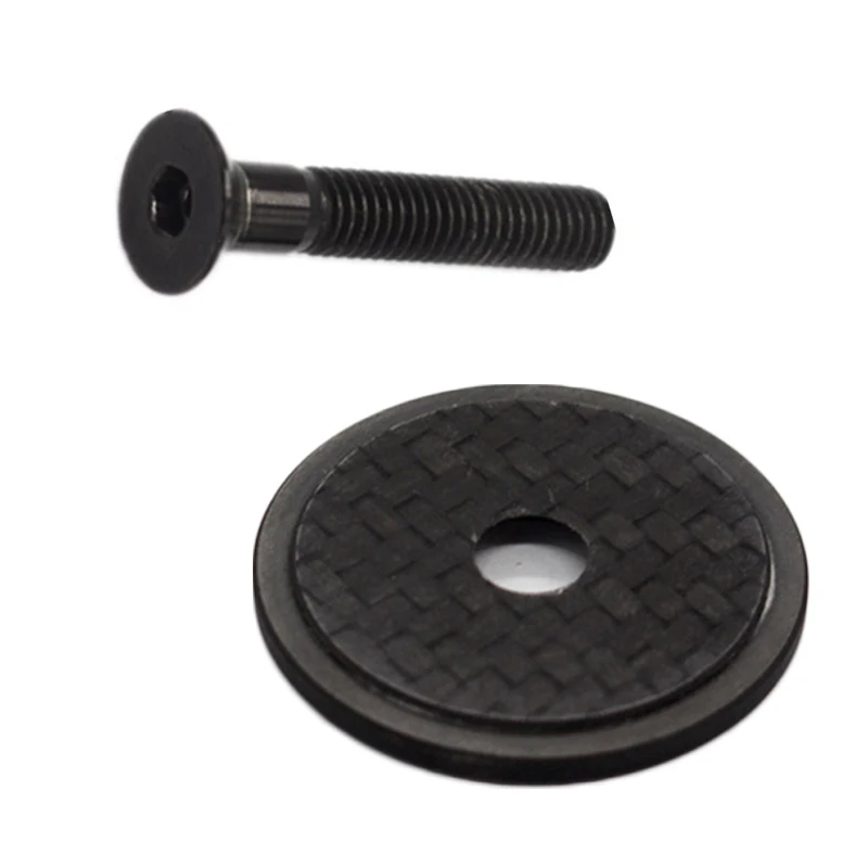 

Carbon Fiber Bike Bicycle Headset Stem Top Cap Cover W/ Titanium Alloy Bolt high quality bike bicycle accessory part