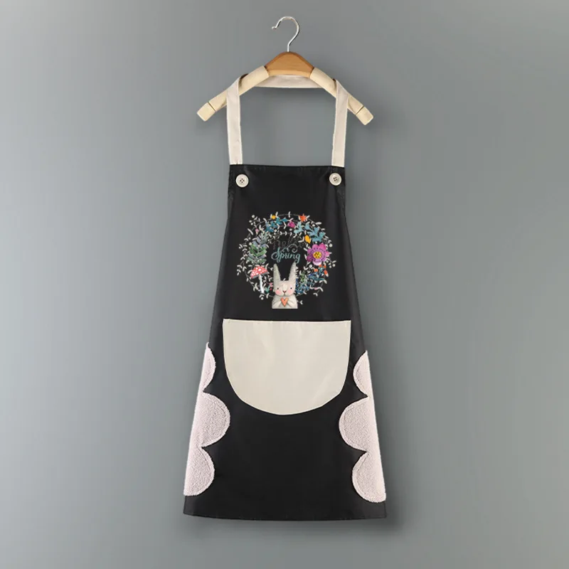 Apron For Women Easter Series Printing Pinafore Kitchen Supplies Kitchen Tools Home Renovation Fashion Creative Rabbit Fun Apron