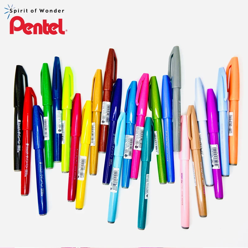 Pentel мягкая ручка сенсорная SES15C Новая цветная волоконная головка щетка ручная