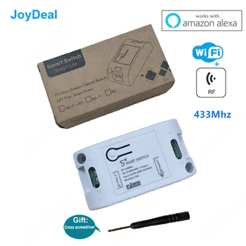 

WiFi Smart Switch DIY 433 Mhz Wireless RF Receiver Smart Home 10A 110V 220V Remote Control Light Switches Work With Amazon Alexa