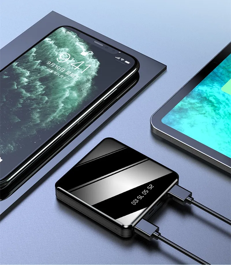 Mini 60000mAh Portable Power Bank 2 USB LCD Digital Display Fast Charging External Battery Powerbank For iPhone Xiaomi Huawei best wireless power bank