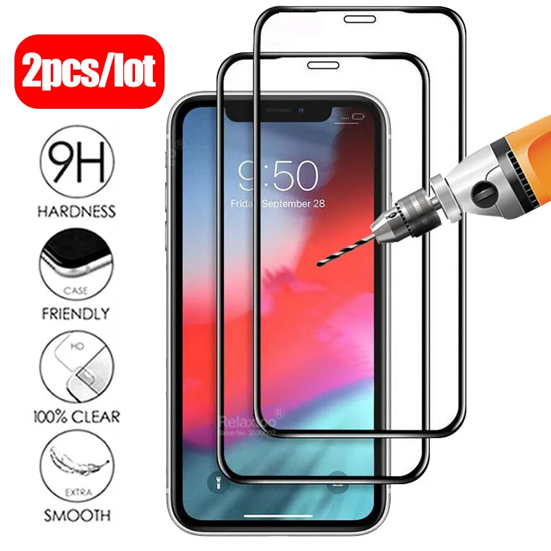 

2pcs/lot tempered glass For iphone 11 pro 3D Full cover screen protector on the For apple iphone 11 pro max 2019 protective Film