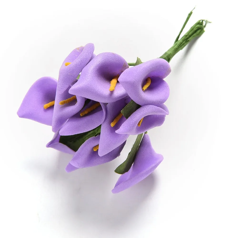Свадебные украшения сувениры 12 шт./лот настоящая на ощупь Calla Lily Mini 3 см