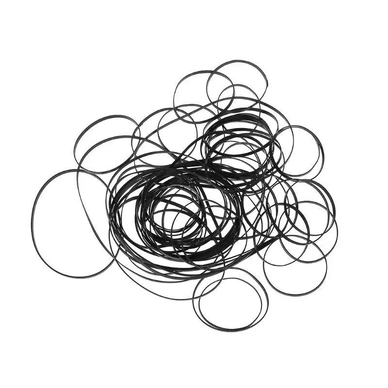 50Pcs Universal Mix Cassette Tape Machine Belts Assorted Flat Rubber Recorder Repair Belt for Recorders Walkman CD DVD Drive Cassette Player