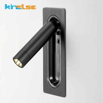 

Modern LED Bedside Wall Lamp With Switch Adjustable Headboard Recessed Wall Sconces Bedroom Reading Living Room Decor Wall Light
