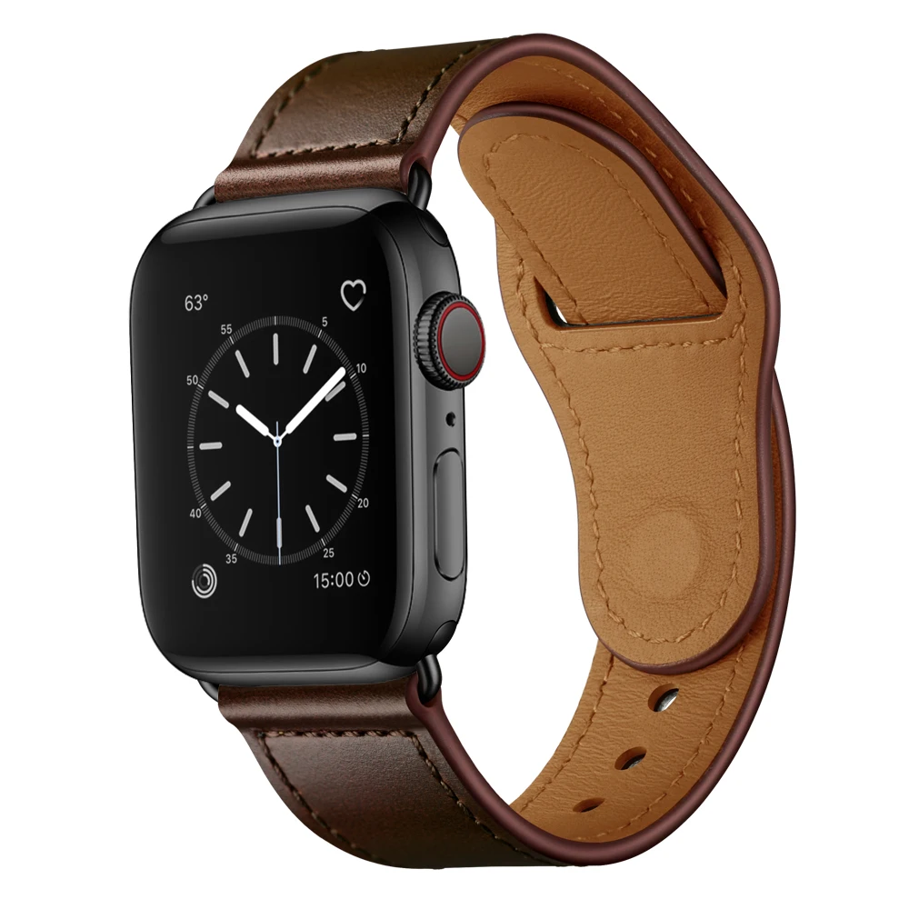 Ремешок для часов из натуральной кожи для apple watch 1 2 3 4 5 iwatch ремешок для часов 38 мм 42 мм 40 мм 44 мм