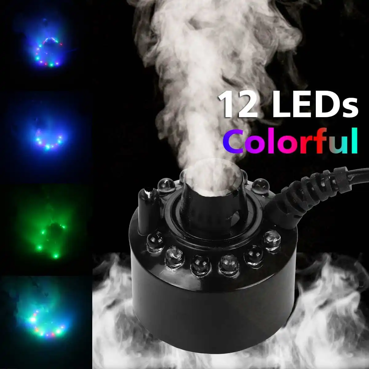 Mist Maker Smoke Fog Machine Color Changing Party Prop With 12LED Color Changing Party Prop Home Decoration|Stage Lighting Effect| - AliExpress