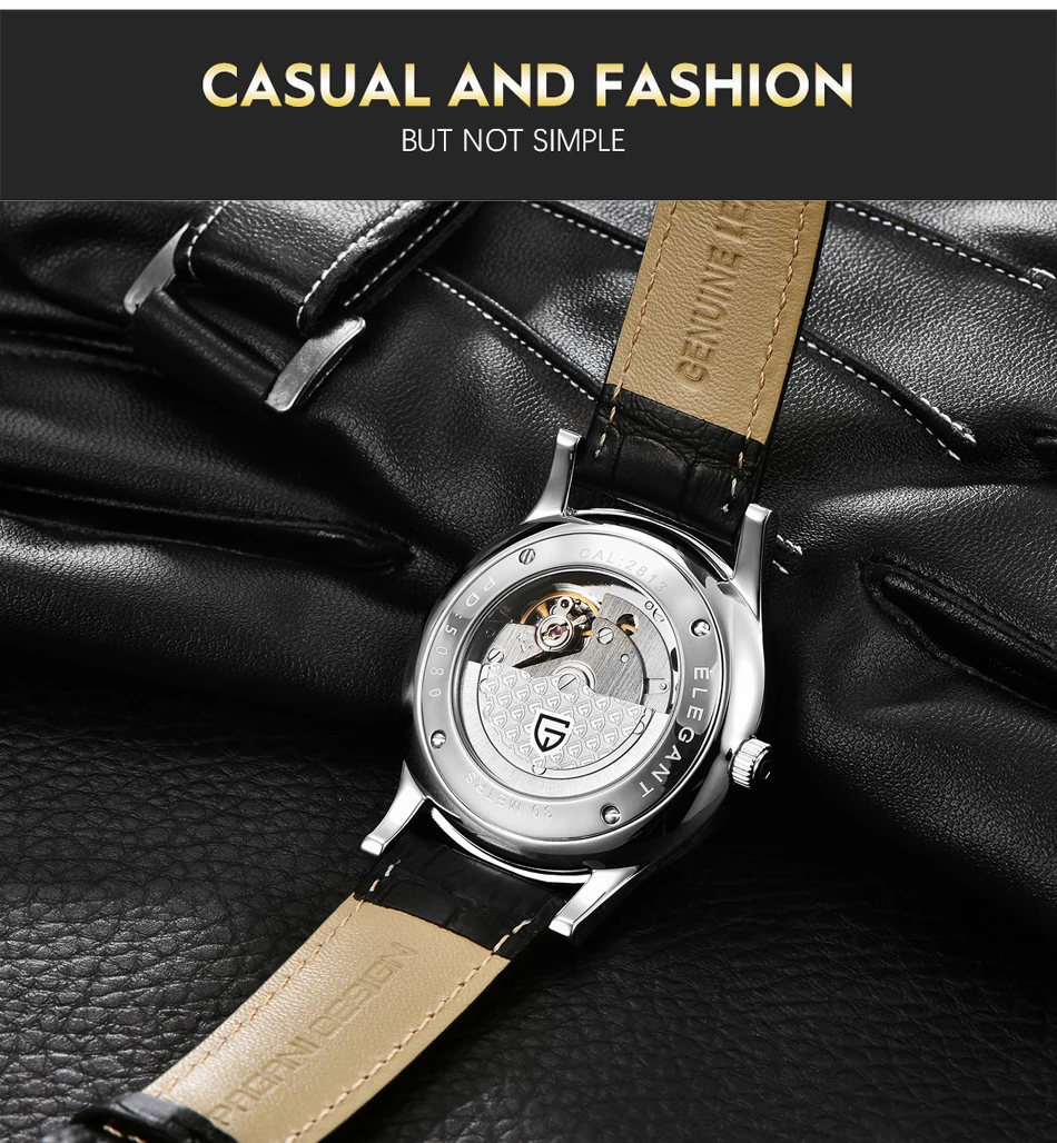 2021 New PAGANI DESIGN Luxury Men Mechanical Watches Business 100m Waterproof Clock Genuine Leather Automatic Watch Reloj Hombre