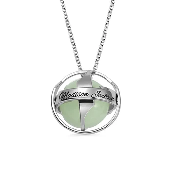 

Uonney Dropshipping Personalized Women Shinning Luminous Ball Necklace With Circle Custom Perfect Gift For Her