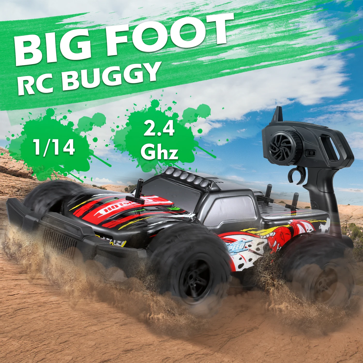 K14-1 1/14 RC автомобиль 2,4G большой ногой высокоскоростной гоночный автомобиль RC автомобиль на дороге внедорожный Дрифт автомобиль для детей