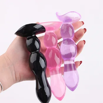 Silicone Anal Dildo No Vibrator Male Prostate Massager Anal Beads Plug G Spot Butt Plug Masturbation Anal Sex Toys for Couple 3