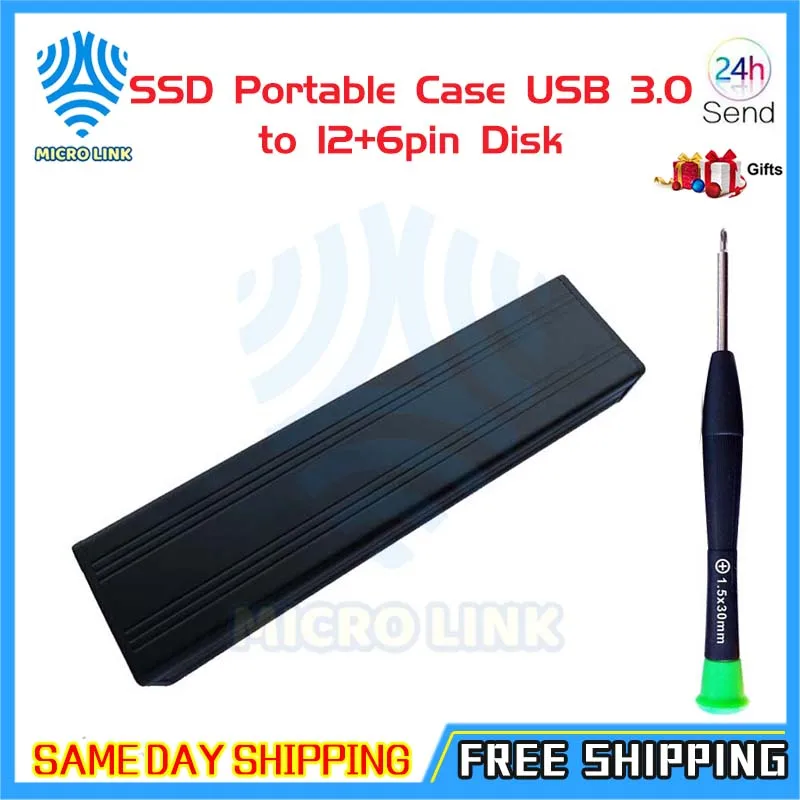 For Apple Macbook 2010 2011 Air A1369 A1370 SSD Portable Case USB 3.0 to 12+6pin Disk Drive Slot HDD Enclosure Mobile Box for PC |