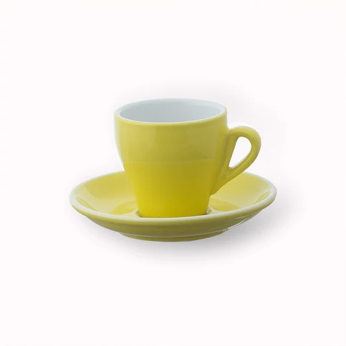 Новинка, креативная керамическая кофейная чашка в скандинавском макроне с поддоном, объем 180 мл, диск, итальянская концентрированная кофейная чашка, набор, чайная кружка, керамическая кружка - Цвет: Yellow
