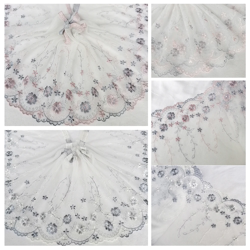 

3 ярда, 16-18 см, новинка, сетка с цветочной вышивкой, кружевная ткань ручной работы, «сделай сам», одежда, рукоделие, шитье, аксессуары для кукол, 423