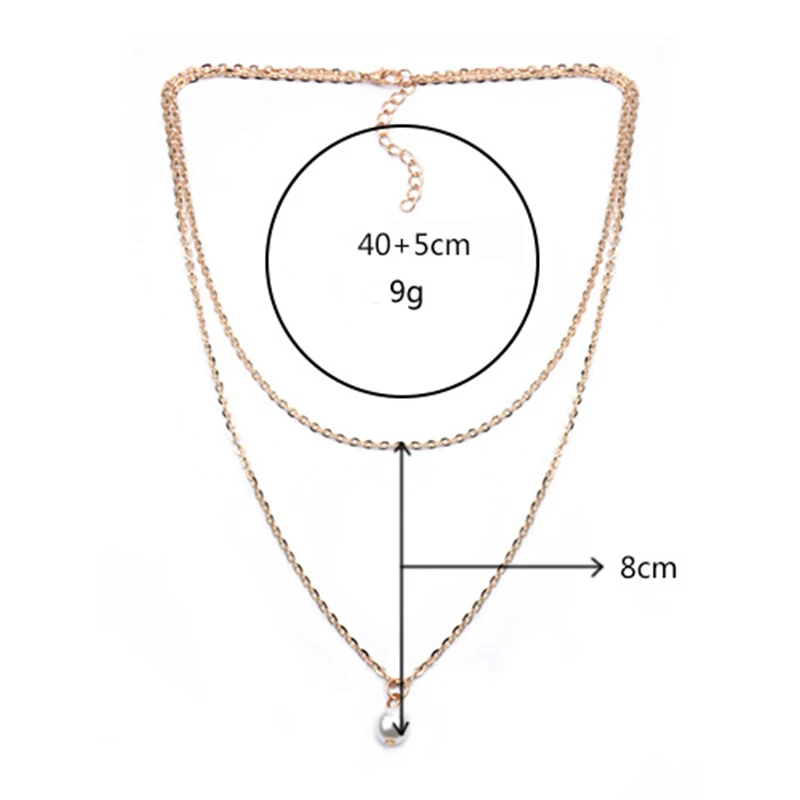 Sweet Simple Double Layer Pearl Collarbone Necklace Charming Women’s Choker Chain Pendant Female Fashion New Year Jewelry Gifts