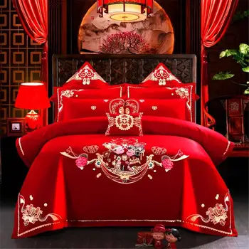 

2019 New Products Bedding Sets Good Wishes For Wedding Duvet Cover 4/6 pcs Dream Bed Sheet