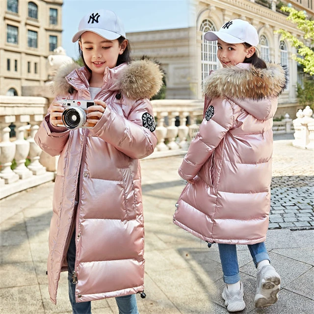 Doudoune longue à capuche pour filles, manteau en coton, vêtements pour  enfants, parka froide pour enfants, habit de neige, optique, chaud,-30 ℃,  hiver, 5 à 14 ans - AliExpress