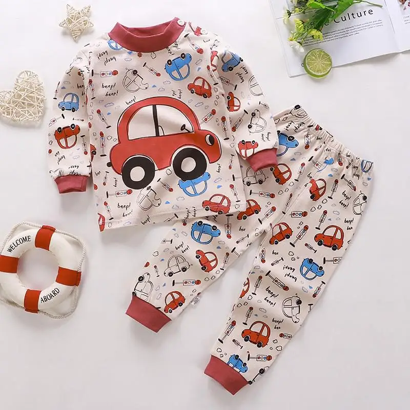 Cartoon Design Boutique Baby Clothes Baby Girls Long Sleeve Sets 6 9 12 18 Month Kids Wear Suits Autumn Pure Cotton Pajamas baby clothing set essentials Baby Clothing Set