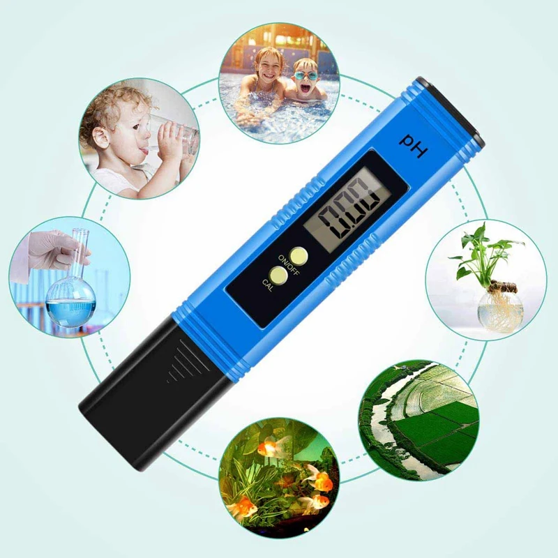 Digital PH Meter, PH Meter 0.01 PH High Accuracy Water Quality Tester with 0-14 PH Measurement Range