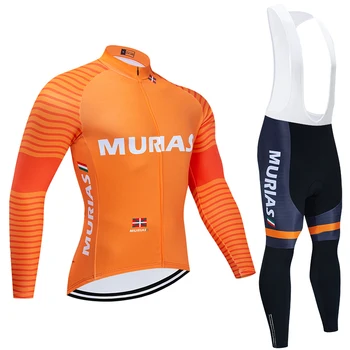 

2020 Winter TEAM MURIAS thermal fleece Cycling JERSEY Bike Pants set mens 20D pads Ropa Ciclismo Cycling wear Maillot Culotte