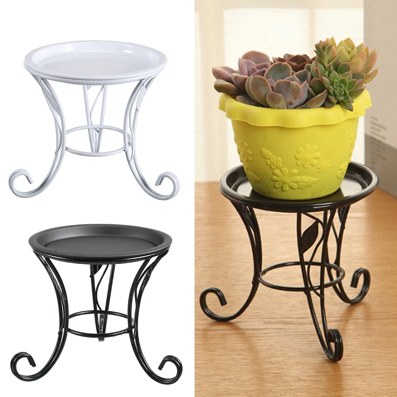 Black/White Color Plant Display Shelves Outdoor Indoor Small Metal Flower Pot Plant Stand Garden Patio Rack Decor planter stand metal round potted plant stands flower pot planter iron rack for plant display indoor outdoor patio living room