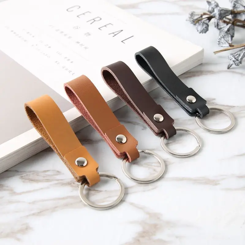 2 Pcs Vintage Genuine Cow Leather Car Keyring Handmade Key Chain Creative Best Gift Keychain For Mercedes Motorcycle | Автомобили и