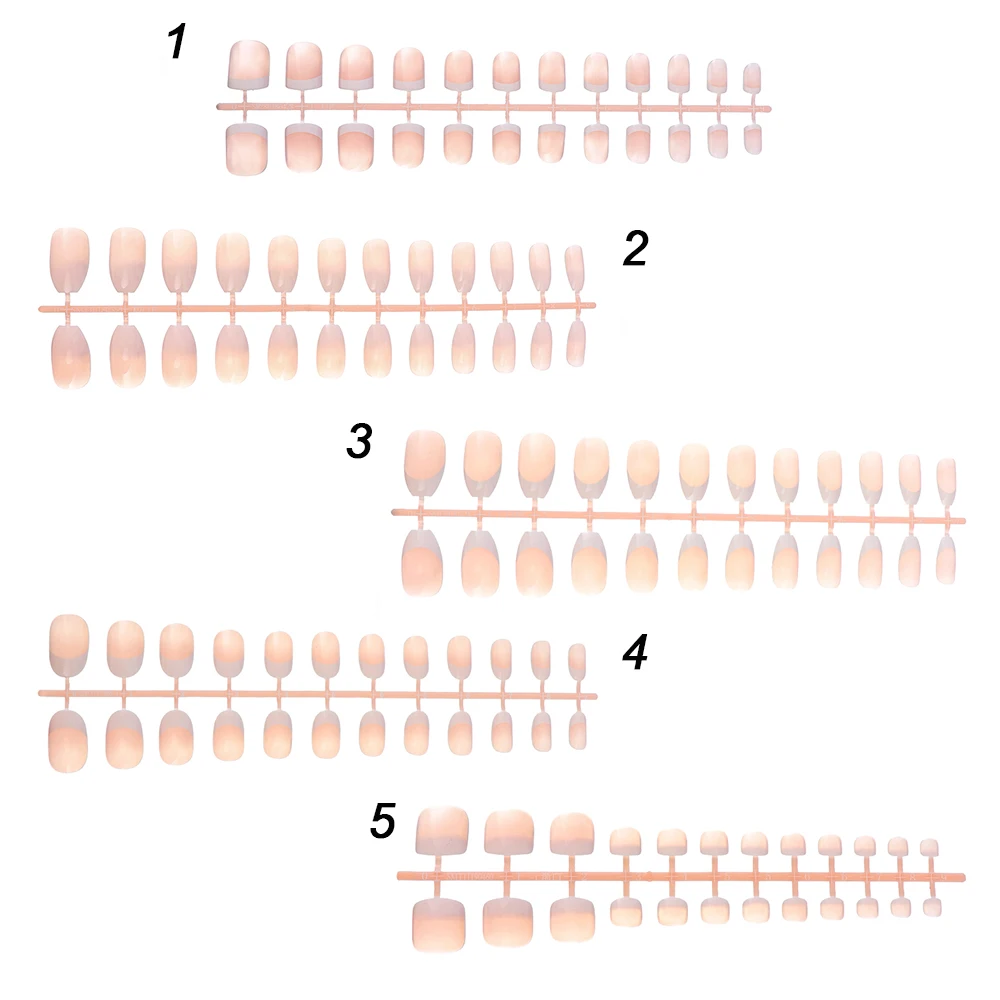 24 шт. 5 типов DIY светло-розовый полный Чехол искусственные ногти накладные ногти Советы Поддельные ногти клей Маникюр Искусство Красота аксессуары