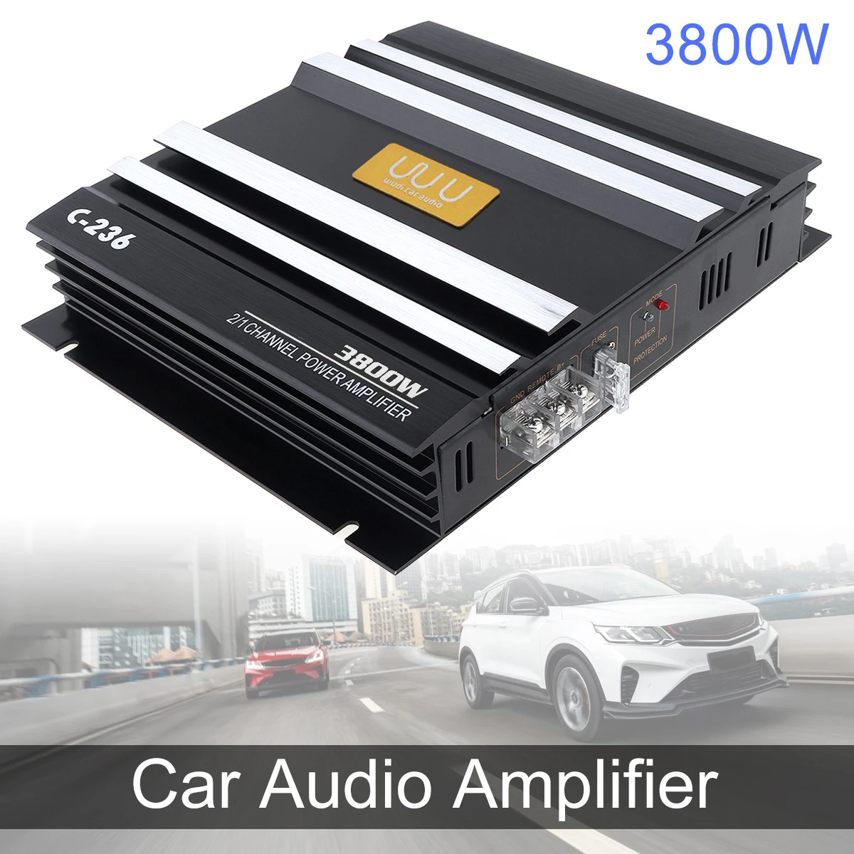 3800W Class AB Digital 2 Channel Aluminum Alloy Car Stereo Amplifiers Universal Auto Audio Power Amplifier car stereo amplifier