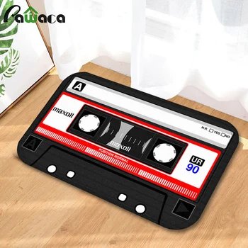 

New Magnetic Tape Pattern Bathroom Mat Flannel Fabric Carpet Non-skid Washable For Kitchen Bathroom Bathtub Bed Table Carpet