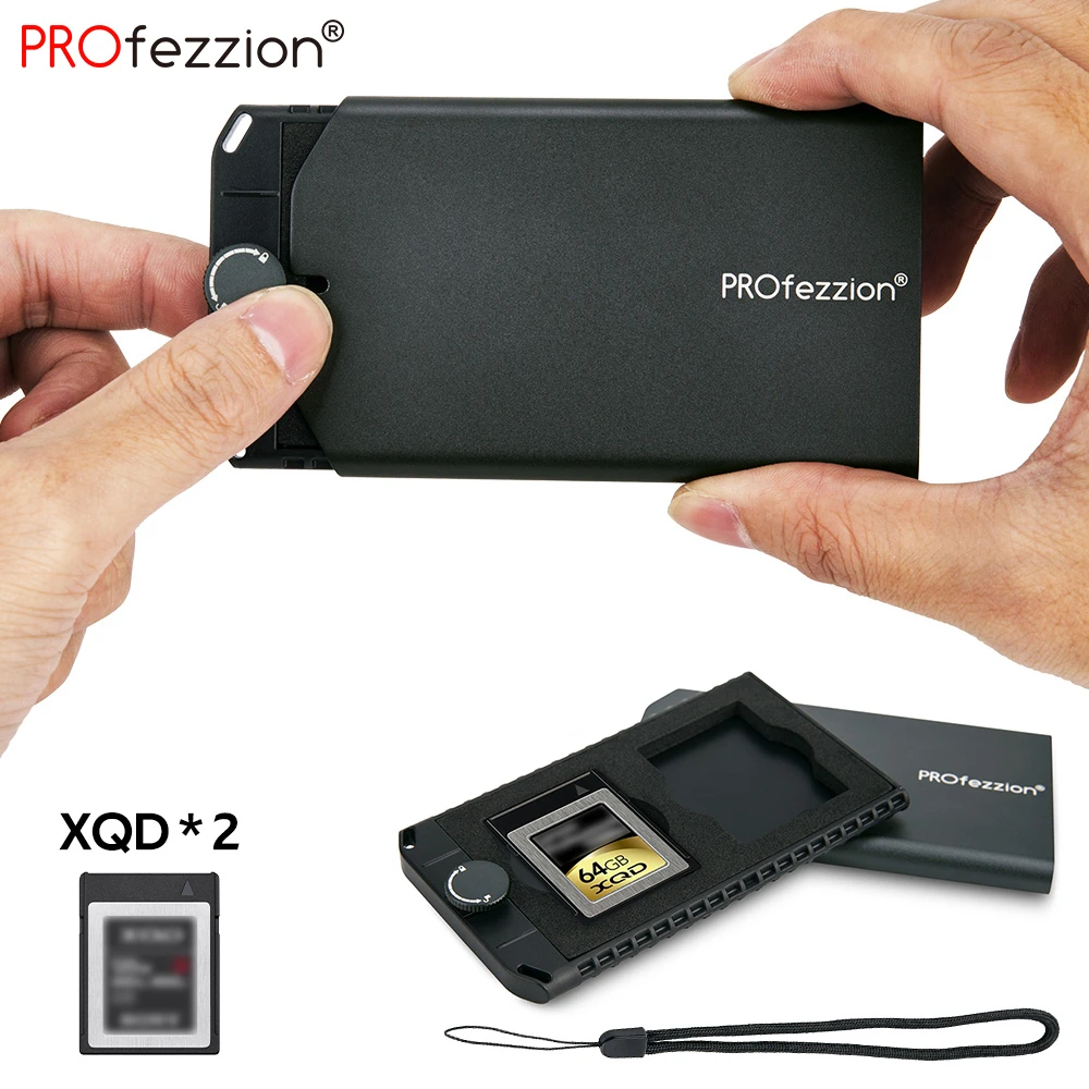 Profezzion Xqd/cfexpress Type B Card Case Holder Metal Hard Shell Eva