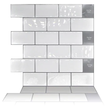 

3D Tile Brick Mosaic Wallpaper Sticker Self Adhesive Kitchen Bathroom Decor 30.5cm/12in