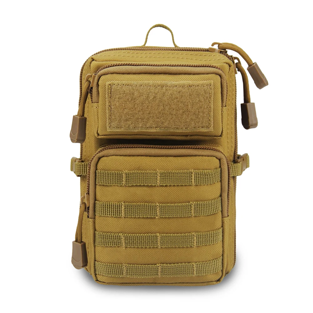 Tan 1000D тактическая Сумка Molle Водонепроницаемая поясная сумка через плечо портативный держатель для бутылки с водой карман для телефона для охоты и альпинизма - Цвет: Tan