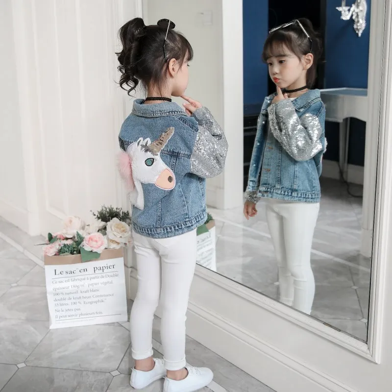 

Girls Cowboy Spring And Autumn 2018 New Style Autumn Clothing Children Korean-style Western Style Denim Top Big Boy Jacket