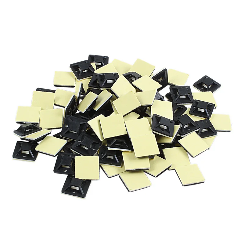 

Promotion! 100 Pcs Self Adhesive Cable Tie Mount Base Holder 20 x 20 x 6mm
