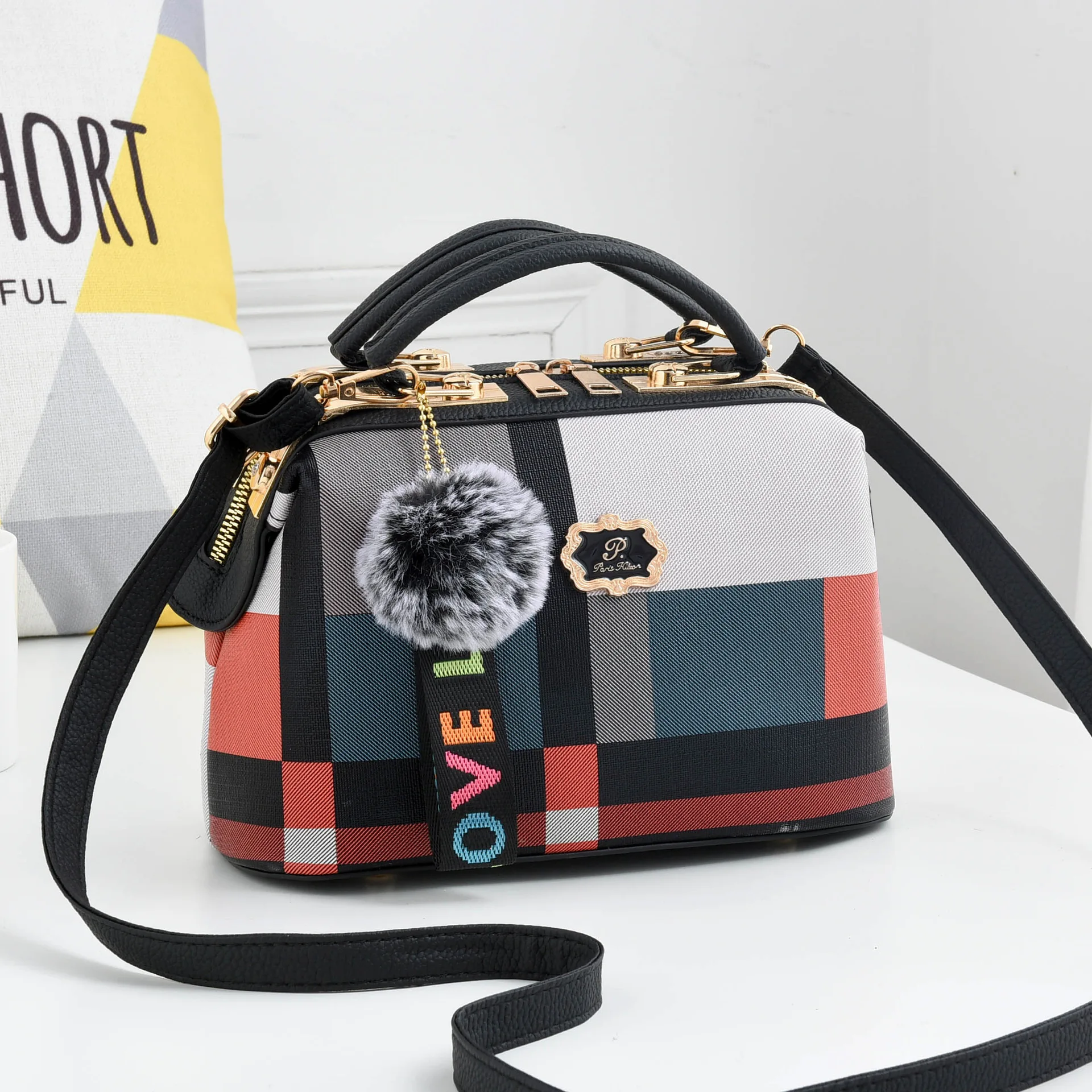 

Women Bag Vintage Handbag Casual Tote Fashion Women Messenger Bags Shoulder Top-Handle Purse Wallet Leather 2019 New Black Blue