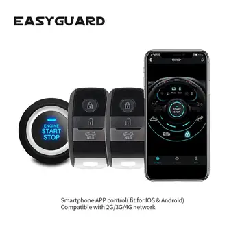 

EASYGUARD GPS smartphone control GSM 4G 3G 2G PKE keyless entry engine start stop remote start security car alarm system