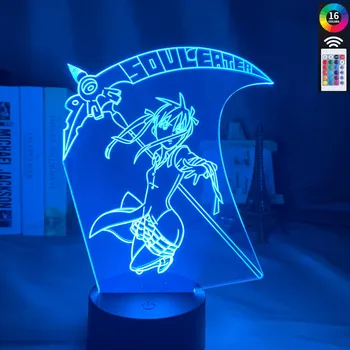 

Anime Soul Eater Maka Albarn Figure Kids Led Night Light for Home Decoration Girls Room Bedside Desk 3d Lamp Gift Color Changing