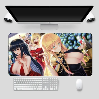 

FFFAS large mouse pad PC Notebook computer Natural rubber mat Bottom antiskid Protect keyboard and mouse Sexy girl pattern