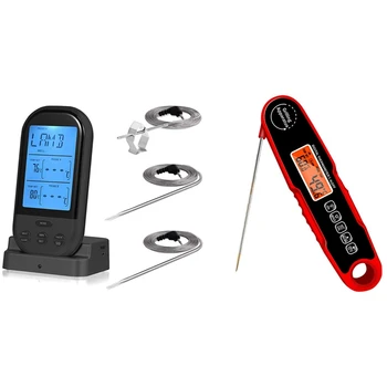 

Big deal 2 Pcs Waterproof Digital Instant Read Meat Thermometer Folding Probe Calibration Function