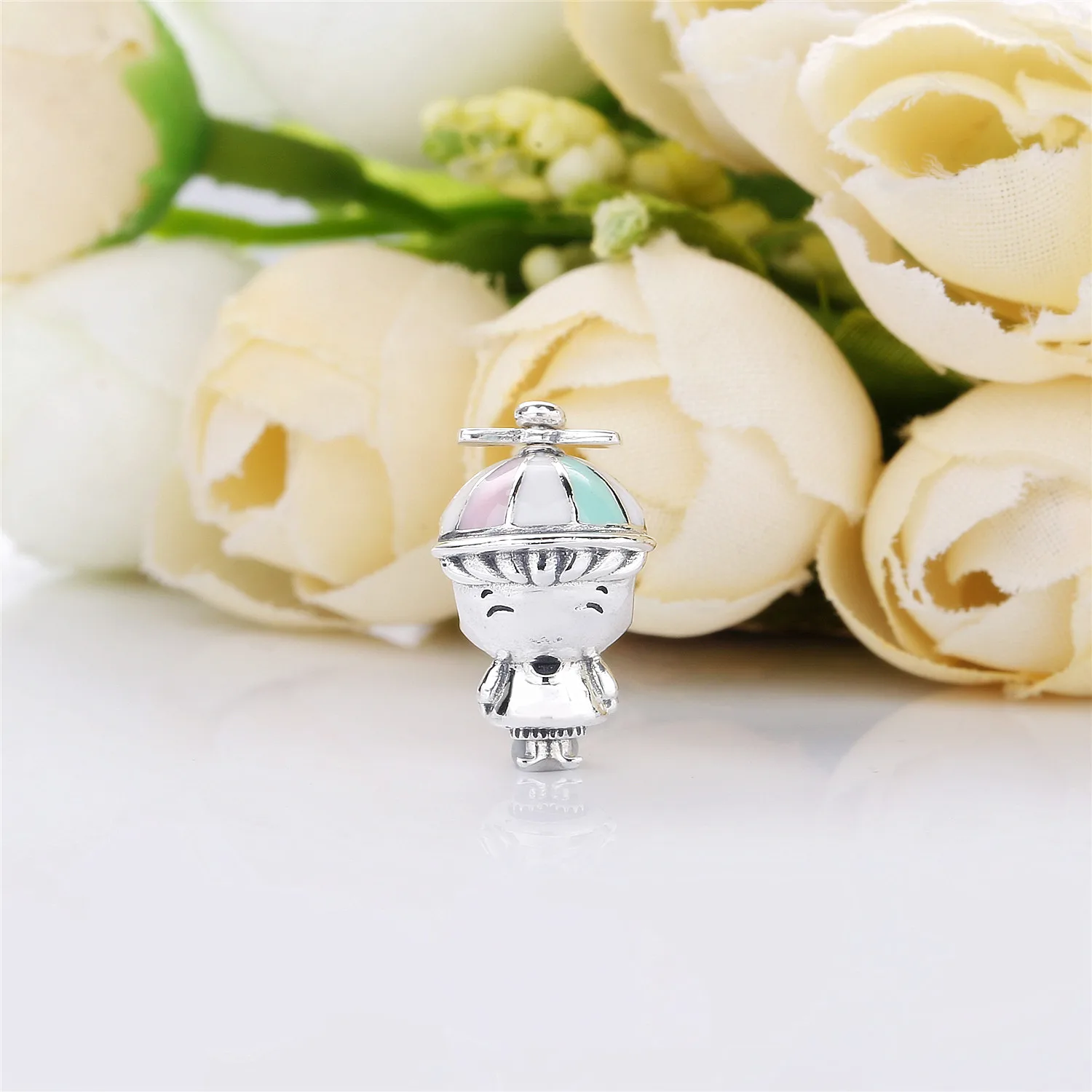 Moonmory 925 пробы Серебряная шляпа с пропеллером для мальчиков Charm & Mrs. Мудрый