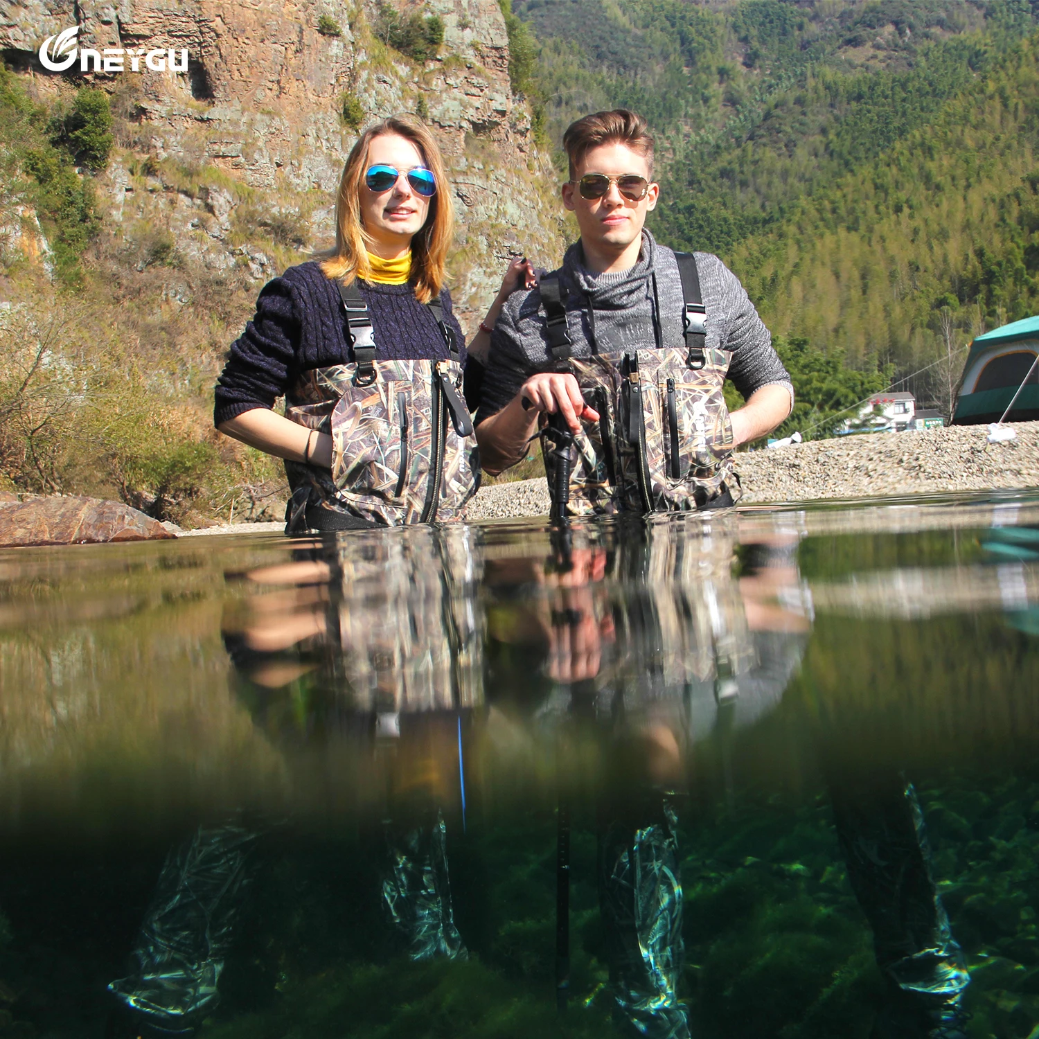 NEYGU women's fishing waders ，waterproof&breathable chest wader with copper  zipper, wear-resistant waders attached socks - AliExpress