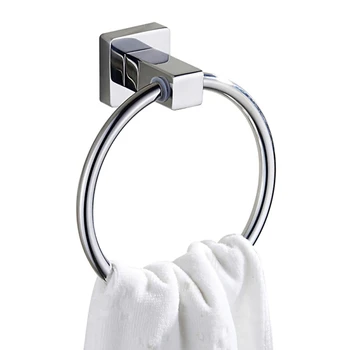 

Stainless Steel Towel Hanger Wall-Mounted Self-adhesive Towel Ring Shelf Bathroom Accessories