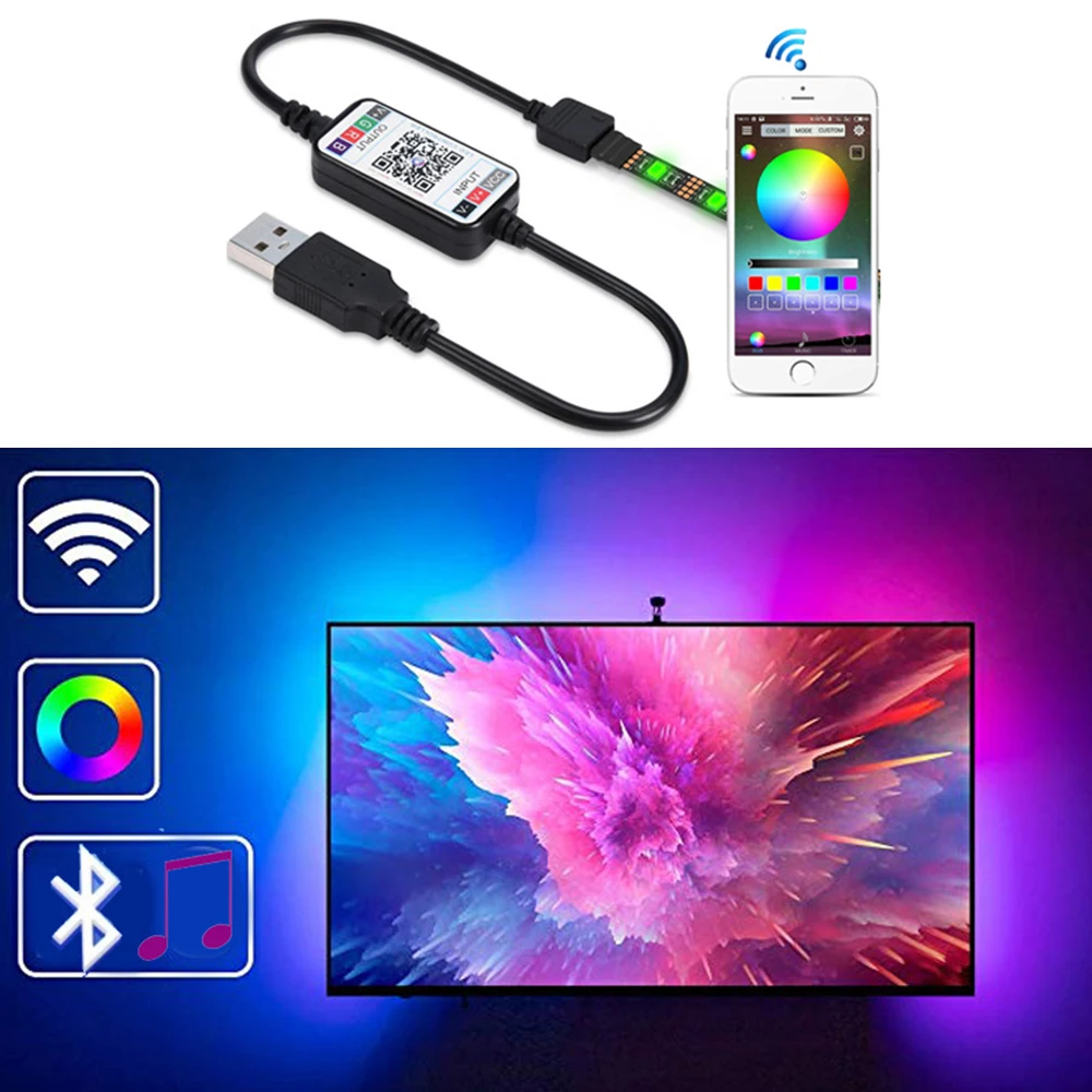 Светодиодный диммер USB DC 5 V-12 V Wi-Fi беспроводной контроллер для 5050 светодиодный RGB полосы затемнения светодиодный гирлянда из лампочек регулятор освещенности с дистанционным управлением