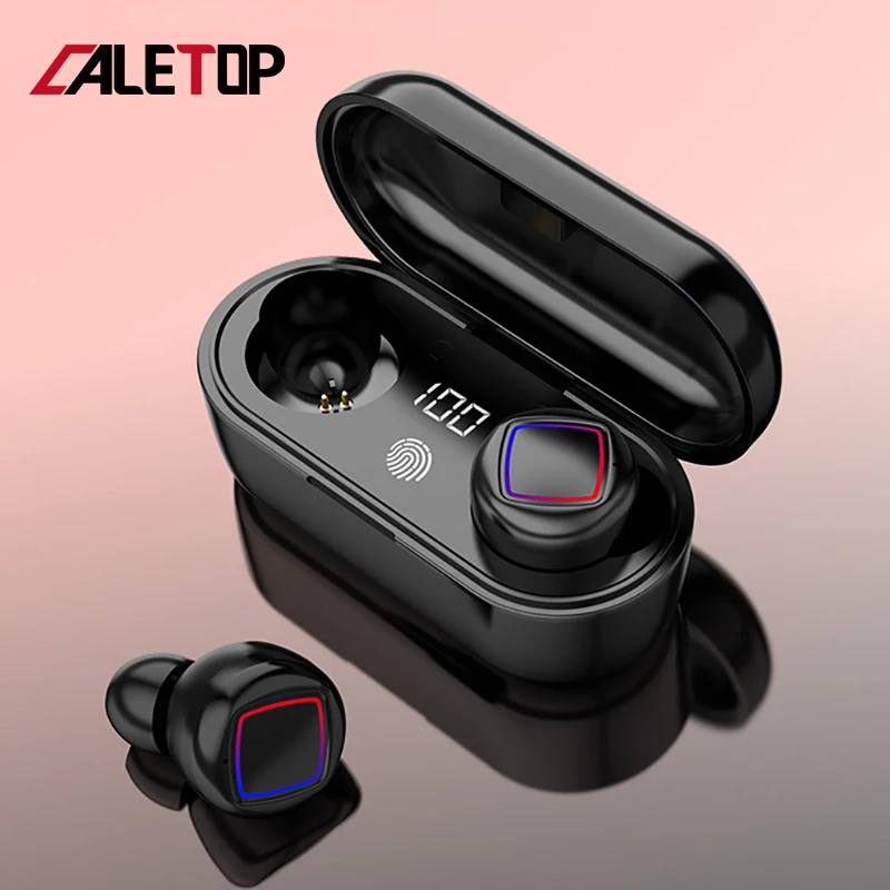 

Caletop True Wireless Earphones Bluetooth Earbuds Touch Control LED Power Display Noise Cancelling IPX6 Waterproof Headphones